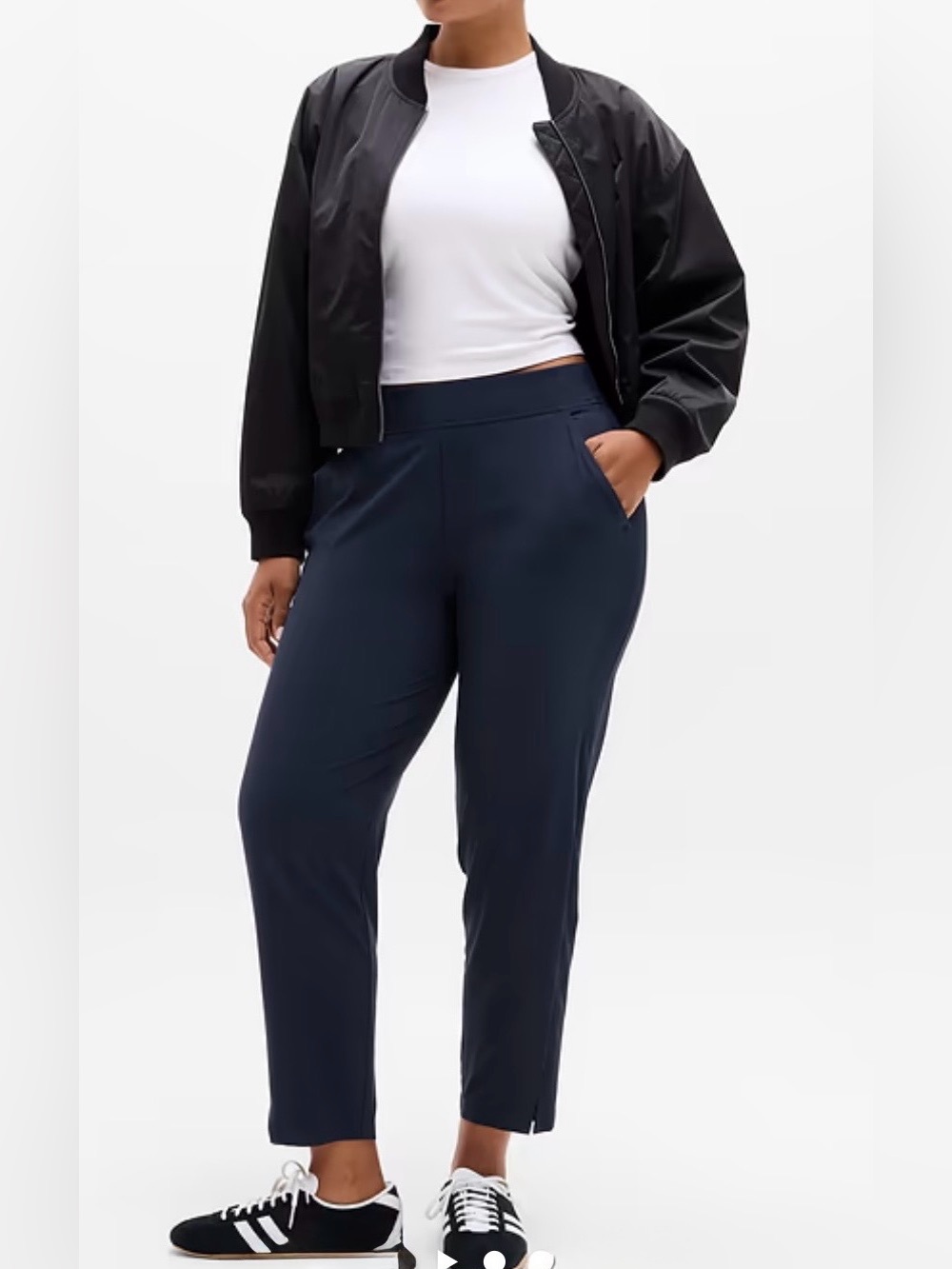 ATHLETA Brooklyn Navy Blue Mid Rise Ankle Lightweight Pants Size 10 T